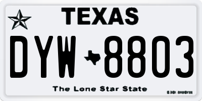 TX license plate DYW8803