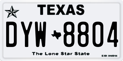 TX license plate DYW8804