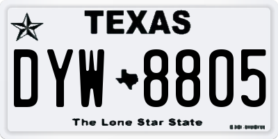 TX license plate DYW8805