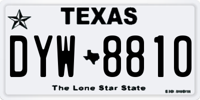 TX license plate DYW8810
