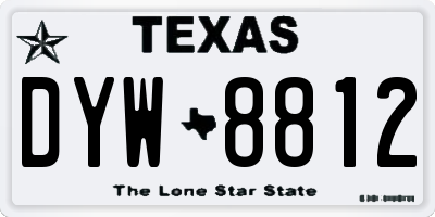 TX license plate DYW8812