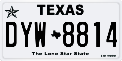 TX license plate DYW8814