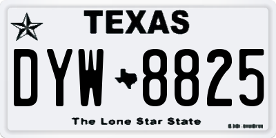 TX license plate DYW8825