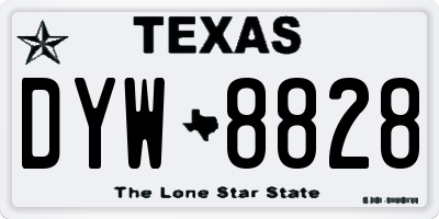 TX license plate DYW8828