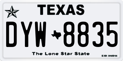 TX license plate DYW8835