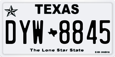 TX license plate DYW8845