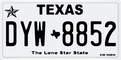 TX license plate DYW8852