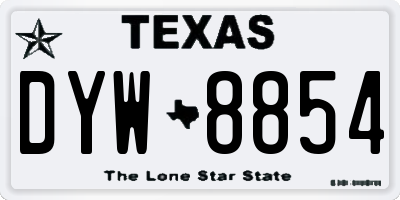 TX license plate DYW8854