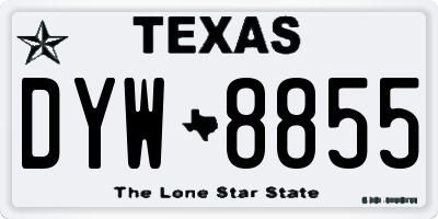 TX license plate DYW8855