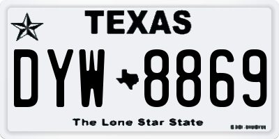 TX license plate DYW8869