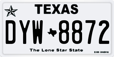 TX license plate DYW8872