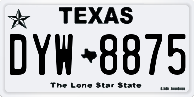 TX license plate DYW8875