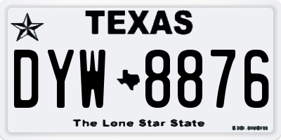TX license plate DYW8876