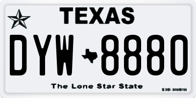 TX license plate DYW8880