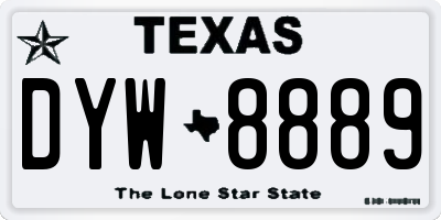 TX license plate DYW8889