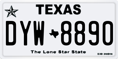 TX license plate DYW8890