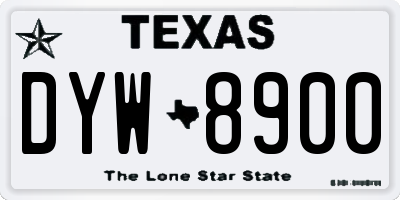 TX license plate DYW8900
