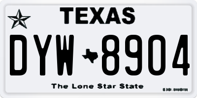 TX license plate DYW8904