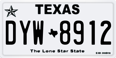 TX license plate DYW8912