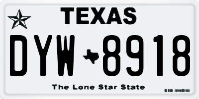 TX license plate DYW8918