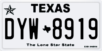 TX license plate DYW8919