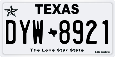 TX license plate DYW8921