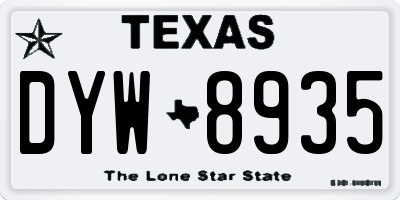 TX license plate DYW8935