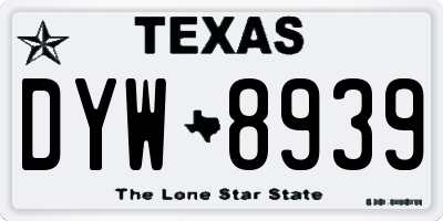 TX license plate DYW8939