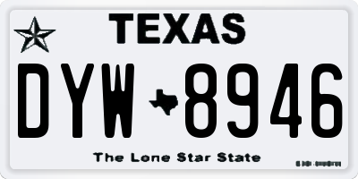 TX license plate DYW8946