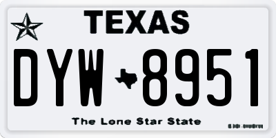 TX license plate DYW8951