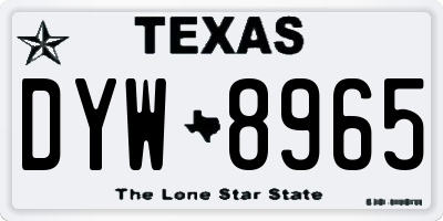 TX license plate DYW8965