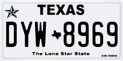 TX license plate DYW8969