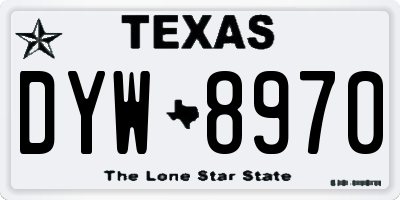 TX license plate DYW8970