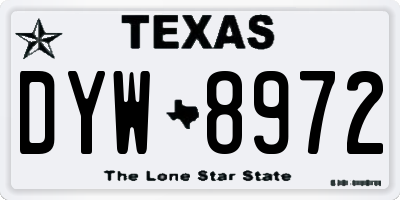 TX license plate DYW8972