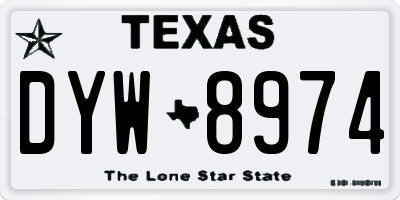 TX license plate DYW8974
