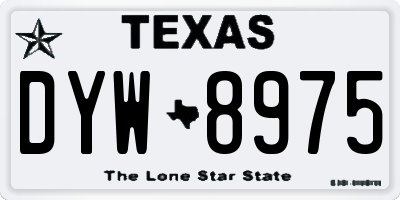 TX license plate DYW8975