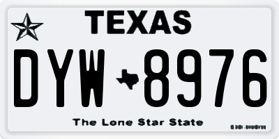 TX license plate DYW8976