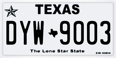 TX license plate DYW9003