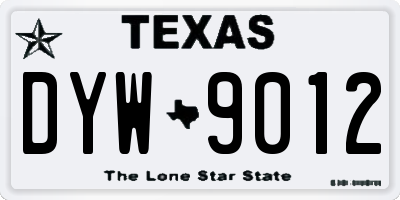 TX license plate DYW9012