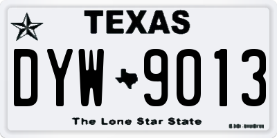 TX license plate DYW9013