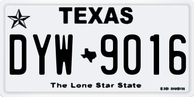TX license plate DYW9016