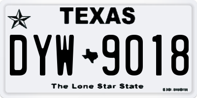 TX license plate DYW9018