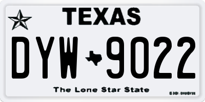 TX license plate DYW9022