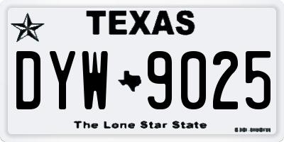 TX license plate DYW9025