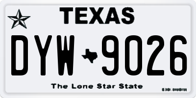 TX license plate DYW9026