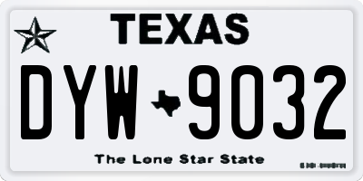 TX license plate DYW9032