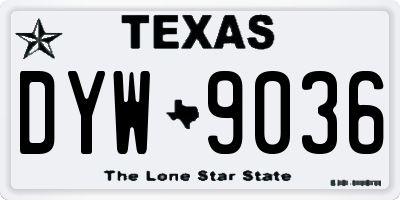 TX license plate DYW9036