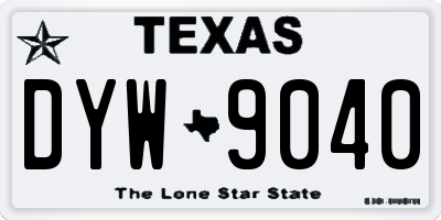 TX license plate DYW9040