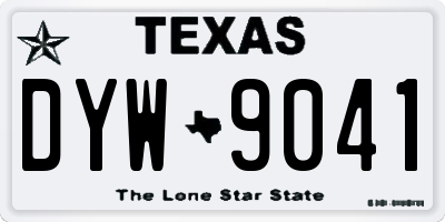 TX license plate DYW9041