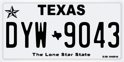 TX license plate DYW9043